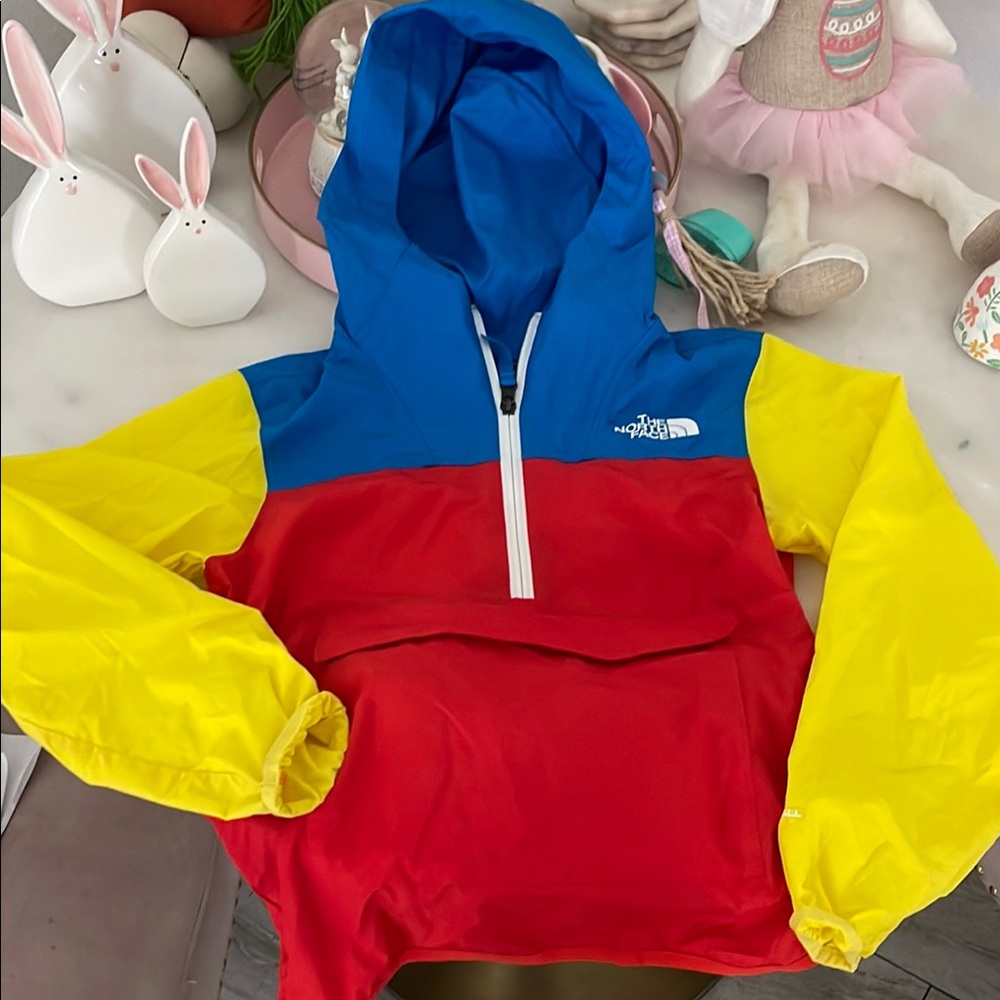 The North Face Kids' Colorblock Windbreaker/Rain coat Hoodie - size 10-12
